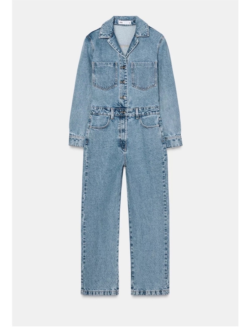 ZARA Denim Jumpsuit Jeans - Light Blue Women's Utility Jumpsuit